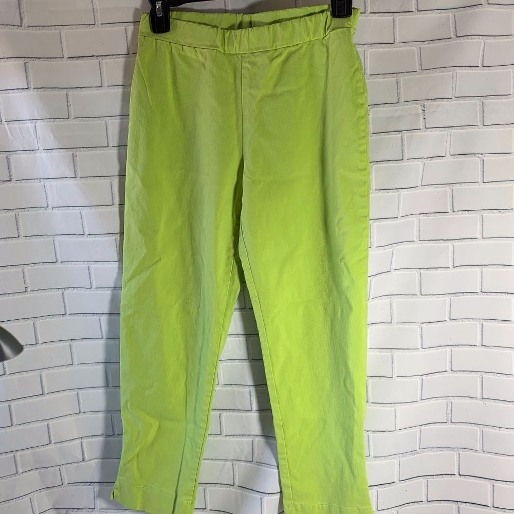 Ciara SunWoo Skinny Chartreuse Capri Pants Size XS